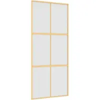 vidaXL Schuifdeur 90x205 cm mat ESG-glas en aluminium goudkleurig
