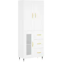 vidaXL Hoge kast 69,5x34x180 cm bewerkt hout wit