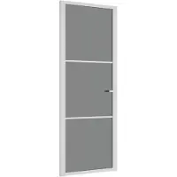 vidaXL Binnendeur 76x201,5 cm ESG-glas en aluminium wit
