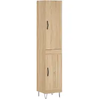 vidaXL Hoge kast 34,5x34x180 cm bewerkt hout sonoma eikenkleurig