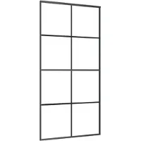 vidaXL Schuifdeur 102,5x205 cm ESG-glas en aluminium zwart
