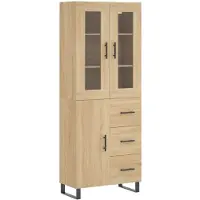 vidaXL Hoge kast 69,5x34x180 cm bewerkt hout sonoma eikenkleurig