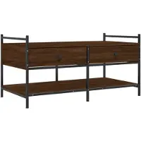 vidaXL Salontafel 99x50x50 cm bewerkt hout bruin eikenkleur