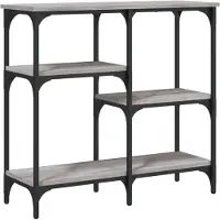 vidaXL - Wandtafel - 80x29x75 - cm - bewerkt - hout - grijs - sonoma - eikenkleurig