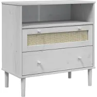 vidaXL Dressoir SENJA rattan-look 80x40x80 cm massief grenenhout wit