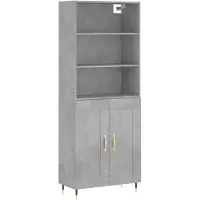 vidaXL Hoge kast 69,5x34x180 cm bewerkt hout betongrijs