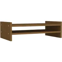 vidaXL Monitorstandaard 50x27x15 cm massief grenenhout honingbruin