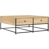 vidaXL Salontafel 100x99x40 cm bewerkt hout sonoma eikenkleurig