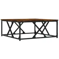 vidaXL Salontafel 70x70x30 cm bewerkt hout gerookt eikenkleurig