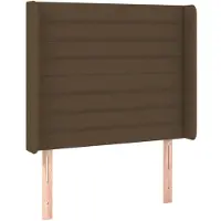 vidaXL Hoofdbord met randen 93x16x118/128 cm stof donkerbruin
