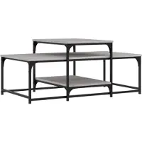 vidaXL Salontafel 102x60x45 cm bewerkt hout grijs sonoma eikenkleurig