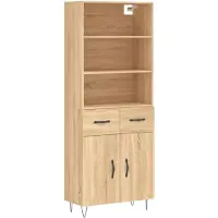 vidaXL Hoge kast 69,5x34x180 cm bewerkt hout sonoma eikenkleurig