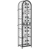 vidaXL Wijnrek voor 73 flessen 45x36x200 cm smeedijzer zwart