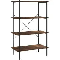 vidaXL Opbergrek 4-laags 80x40x130 cm zwart en naturel
