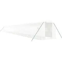 vidaXL Kas met stalen frame, wit, 48 m², 24x2x2 meter