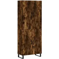 vidaXL Hoge kast 69,5x34x180 cm bewerkt hout gerookt eikenkleurig