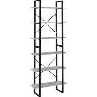 vidaXL Hoge kast 80x30x210 cm bewerkt hout grijs sonoma eikenkleurig