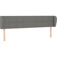 vidaXL Hoofdbord met randen 203x23x78/88 cm stof donkergrijs