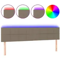 vidaXL Hoofdbord LED 180x5x78/88 cm stof taupe