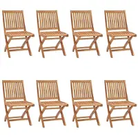 vidaXL Opklapbare stoelen, 8 stuks, massief teakhout
