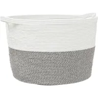 vidaXL Wasmand Ø 60x36 cm katoen grijs en wit