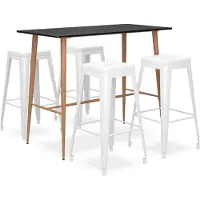 vidaXL 5-delig barset, zwart en wit