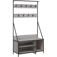 vidaXL Kledingrek met schoenenrek 100x41x184 cm grijs sonoma