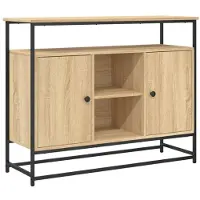 vidaXL Dressoir 100x35x80 cm bewerkt hout sonoma eikenkleurig