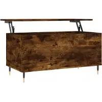 vidaXL Salontafel 90x44,5x45 cm bewerkt hout gerookt eikenkleurig