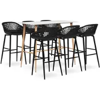 vidaXL 7-delige Barset wit en zwart