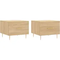 vidaXL Salontafels 2 st 50x50x40 cm bewerkt hout sonoma eikenkleurig