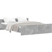 vidaXL Bedframe met hoofd- en voeteneinde betongrijs 140x200 cm