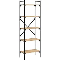 vidaXL Boekenkast 5-laags 56x31,5x174 cm bewerkt hout sonoma eiken
