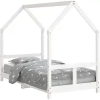 vidaXL Kinderbed, wit, 80x160 cm, massief grenenhout