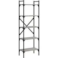 vidaXL Boekenkast 5-laags 56x31,5x174 cm bewerkt hout grijs sonoma