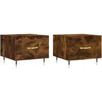 vidaXL Salontafels 2 st 50x50x40 cm bewerkt hout gerookt eikenkleurig