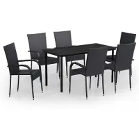 vidaXL 7-delige tuinset, zwart