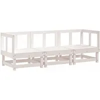vidaXL 3-delige Loungeset massief grenenhout wit