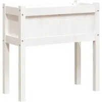 vidaXL Plantenbak met poten 70x31x70 cm massief grenenhout wit