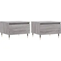 vidaXL Salontafels 2 st 50x46x35 cm bewerkt hout grijs sonoma eiken