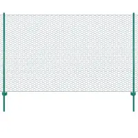 vidaXL Draadgaashek met palen 25x2 m staal groen