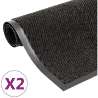 vidaXL Droogloopmatten 2 st rechthoekig getuft 80x120 cm zwart