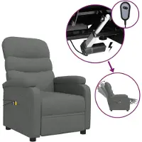 vidaXL Massagestoel elektrisch stof donkergrijs