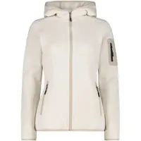 CMP - Women's Jacket Fix Hood Jacquard Knitted 3H19826 - Fleecevest 34, beige/wit