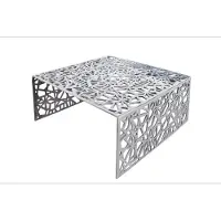 Invicta Handgemaakte salontafel ABSTRACT 60cm aluminium zilverkleurig in Gap design - 35722