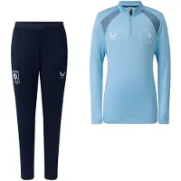 Castore FC Twente Trainingspak 1/4-Zip 2026-2027 Kids Lichtblauw Donkerblauw Donkergrijs