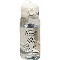 Semoic Plastic waterfles waterbeker met rietje groot Ca