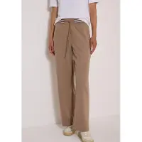 Cecil Dames Broek met High Waist en Straight Leg pijpen, met patroon - Bruin - M