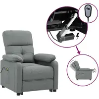vidaXL Massagestoel elektrisch stof donkergrijs