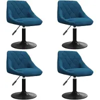 vidaXL Eetkamerstoelen draaibaar 4 st fluweel blauw